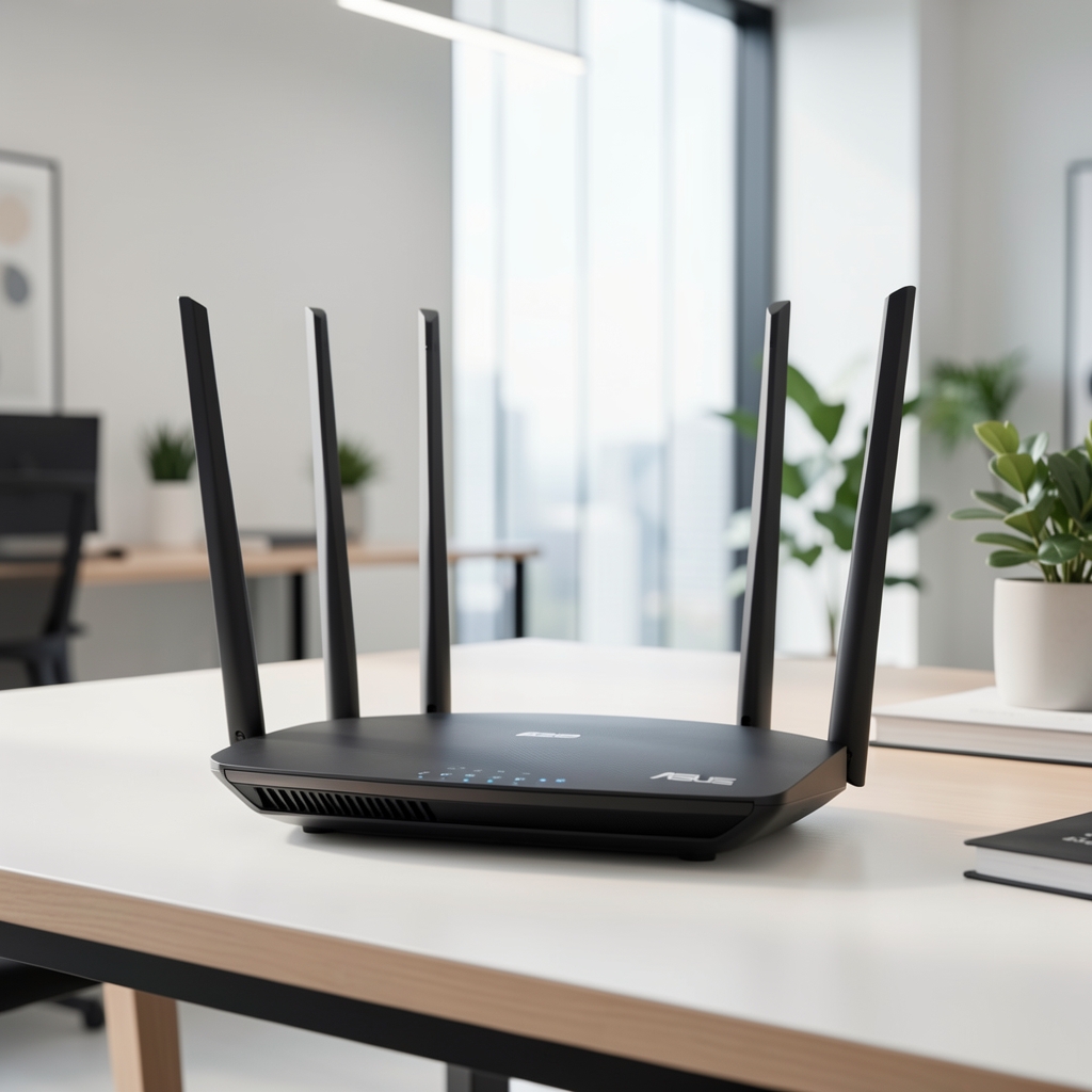 ASUS RT-AX88U Pro router Wi-Fi 6 negru cu antene ridicate