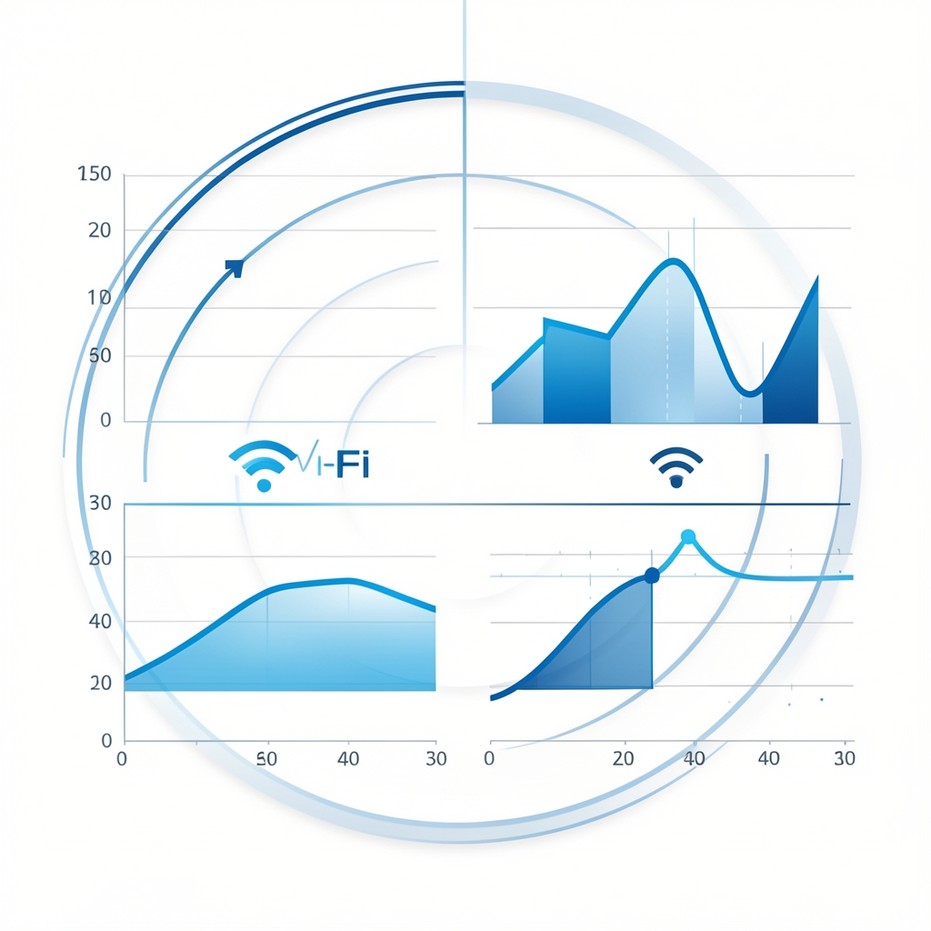 Infografic Wi-Fi 6 cu diagrama OFDMA și MU-MIMO arătând conexiunile multiple simultane la un router modern